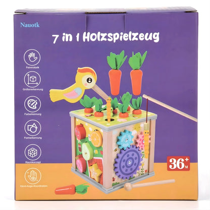 7-in-1 Wooden Activity Cube Toy