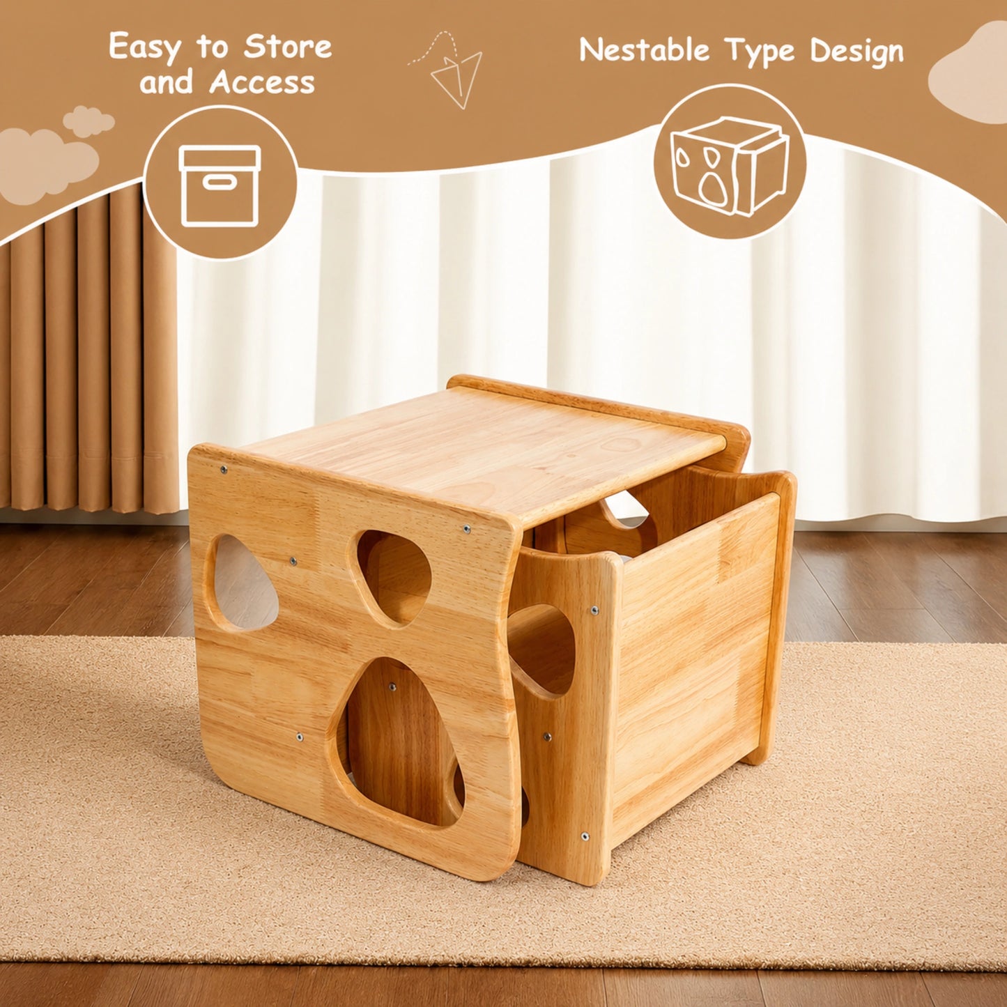 Montessori Wooden Table & Chair Set