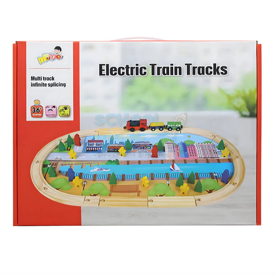 Wooden Train Track Set