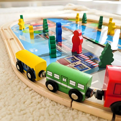 Wooden Train Track Set