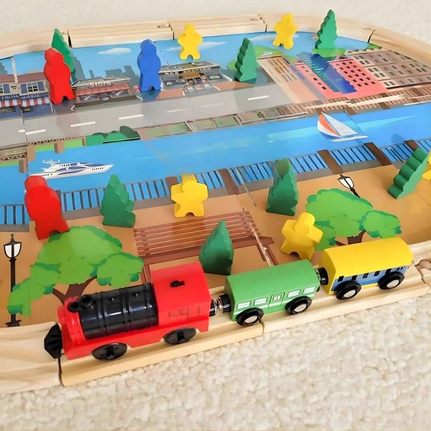 Wooden Train Track Set