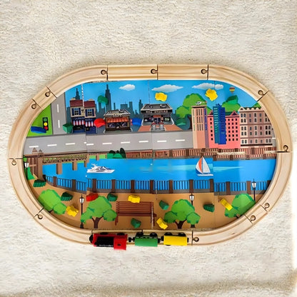 Wooden Train Track Set