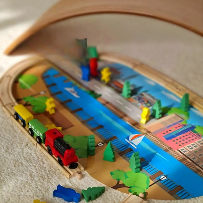 Wooden Train Track Set