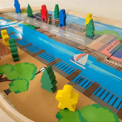 Wooden Train Track Set