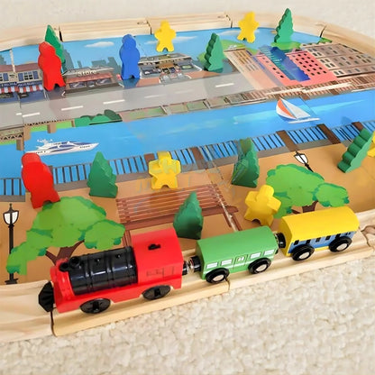 Wooden Train Track Set