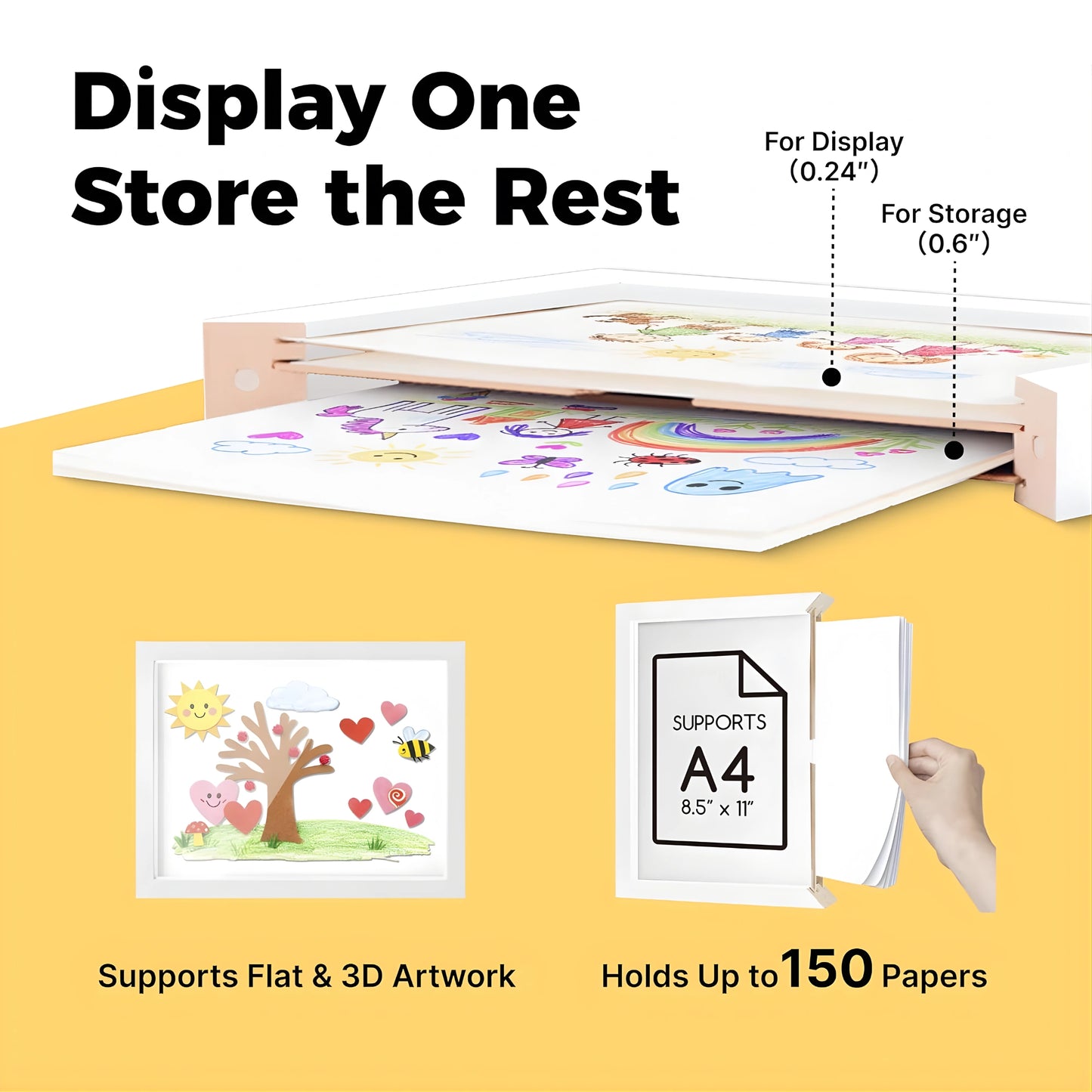 Art Frame A4 – Magnetic Front Opening Artwork Display Frame