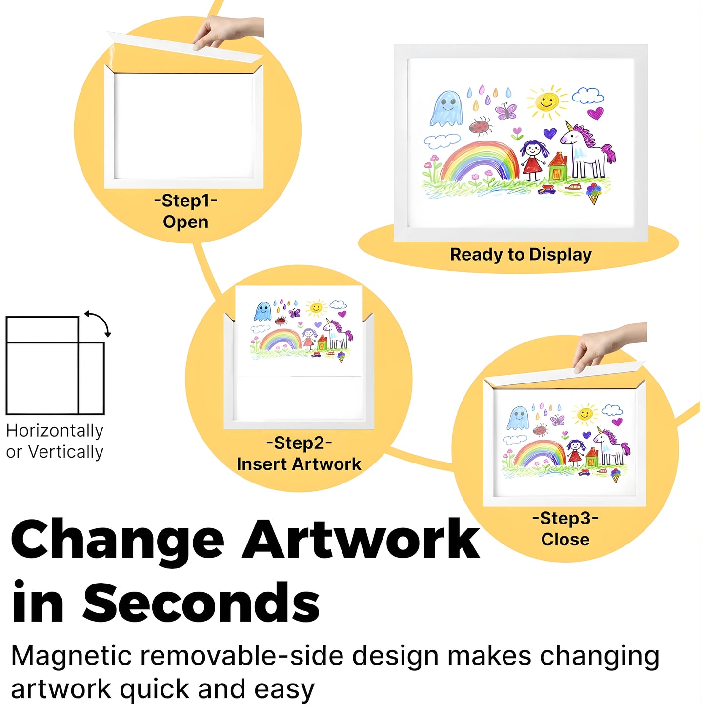 Art Frame A4 – Magnetic Front Opening Artwork Display Frame