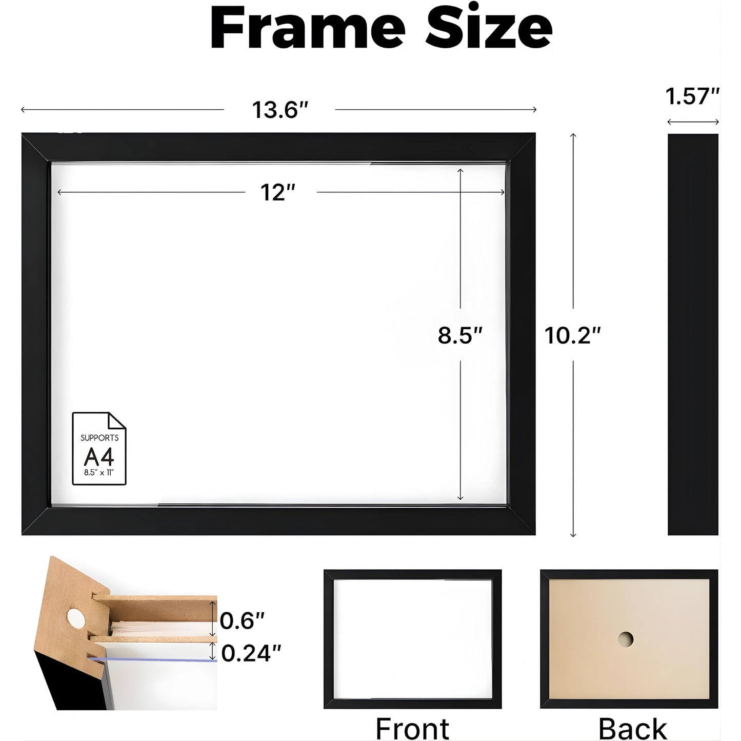 Art Frame A4 – Magnetic Front Opening Artwork Display Frame