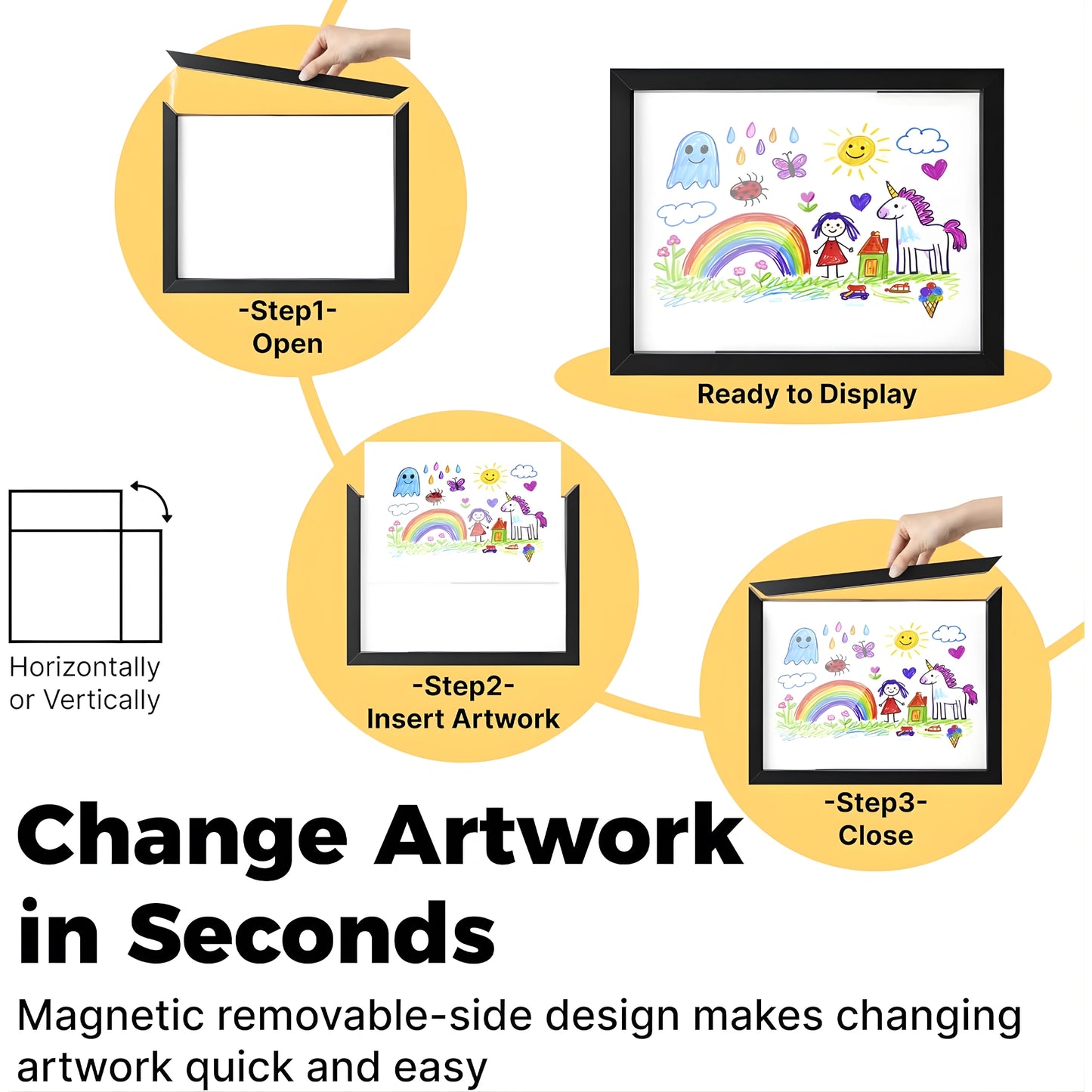 Art Frame A4 – Magnetic Front Opening Artwork Display Frame