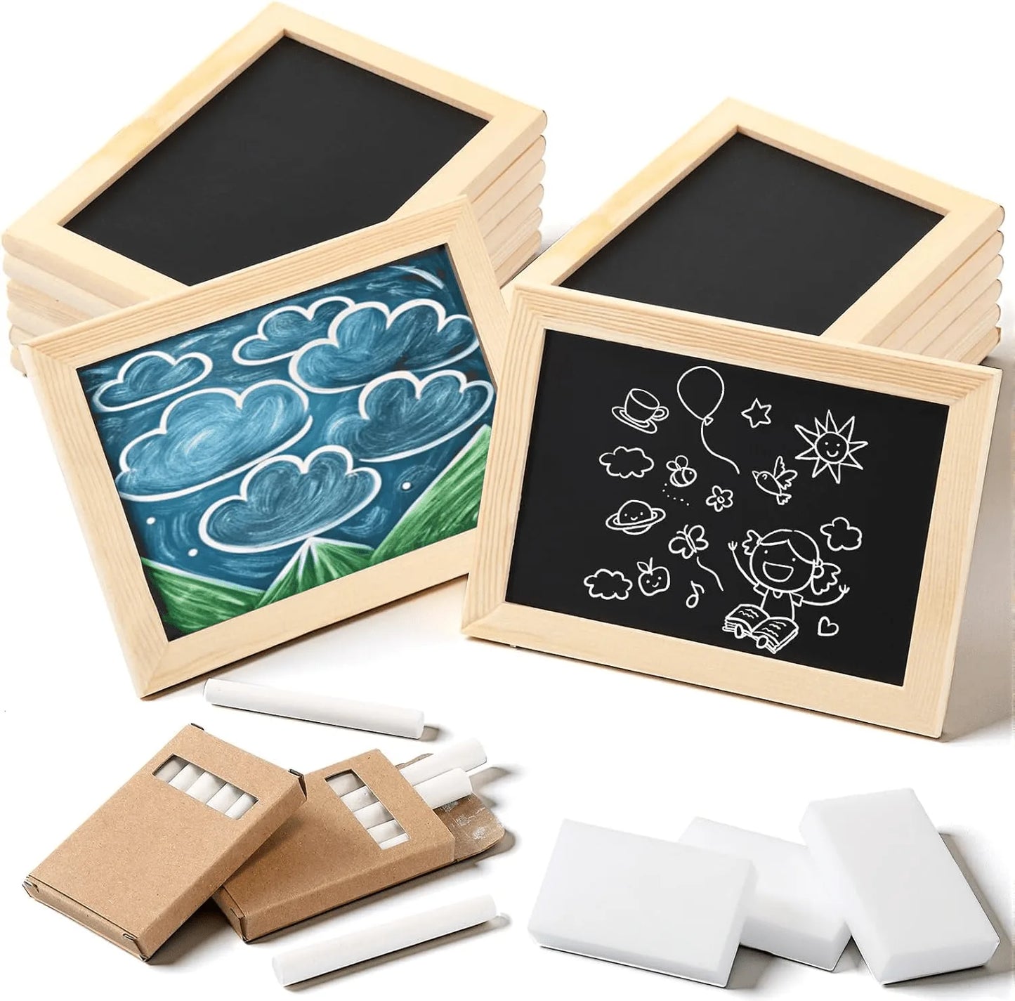 Wooden Double Sided Blackboard Slate