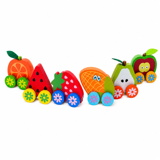 Wooden Fruit Cars Toy Set