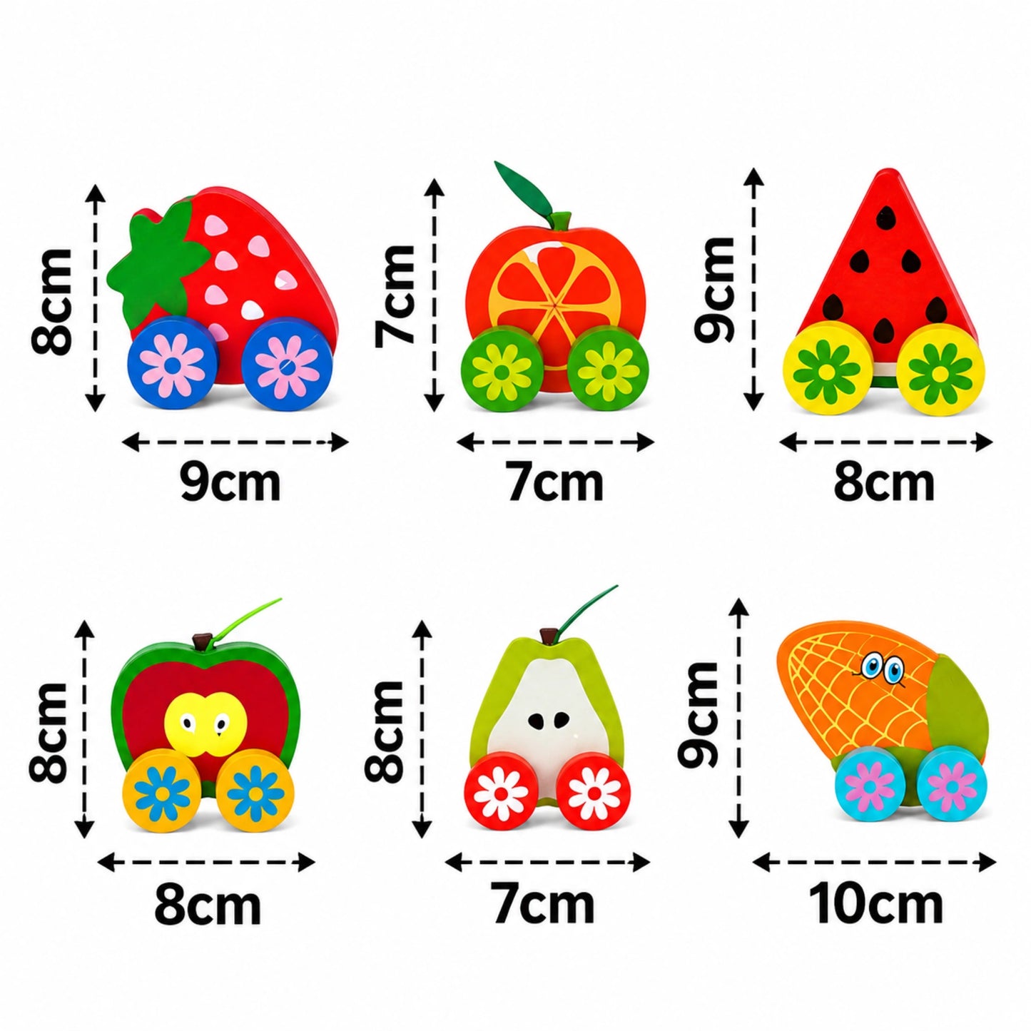 Wooden Fruit Cars Toy Set
