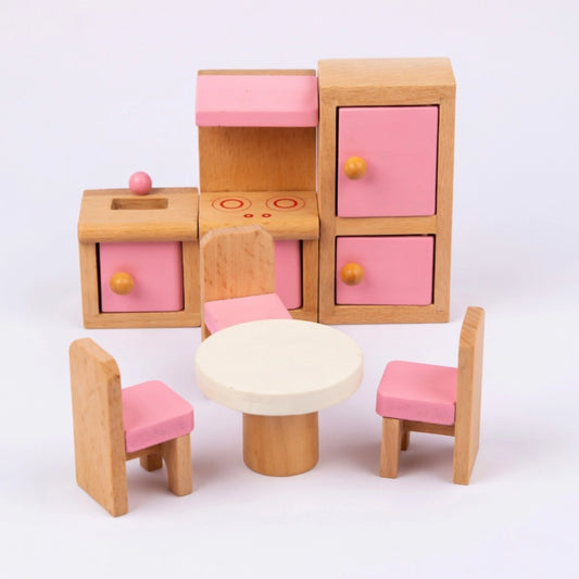 Mini Wooden Dollhouse Furniture Set