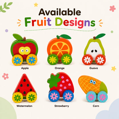 Wooden Fruit Cars Toy Set