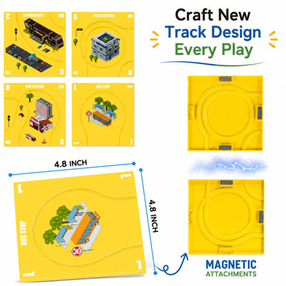 Magnetic School Bus Race Track Toy