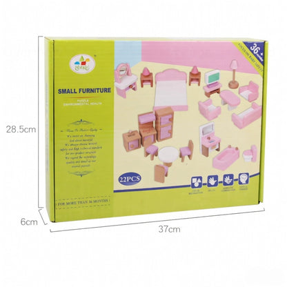 Mini Wooden Dollhouse Furniture Set