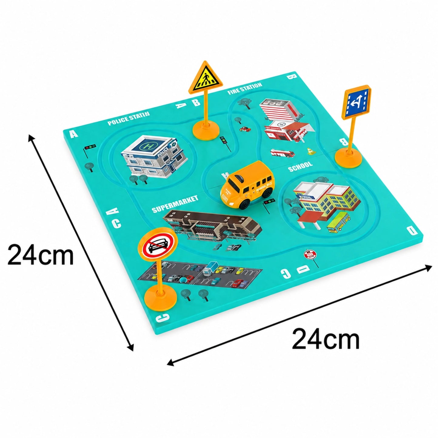 Magnetic School Bus Race Track Toy