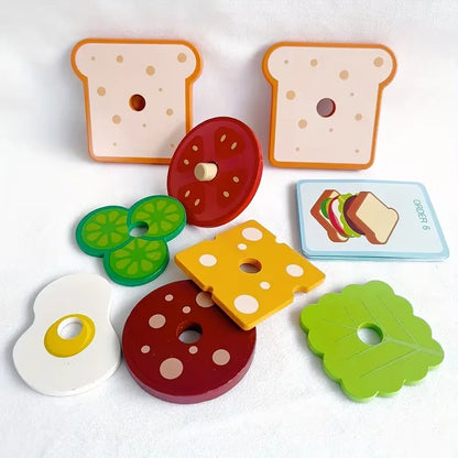 Wooden Sandwich Puzzle: Enhance Spatial Logic, Focus, And Observation Skills for Ages 3-6
