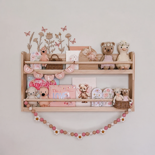 Front-Facing Wall Bookshelf, 2 Tier