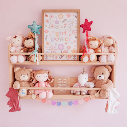 Front-Facing Wall Bookshelf, 2 Tier