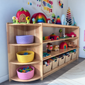 Open-Ended Corner Toy Shelf, 4 Tier