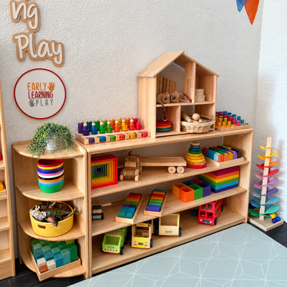 Open-Ended Corner Toy Shelf, 4 Tier