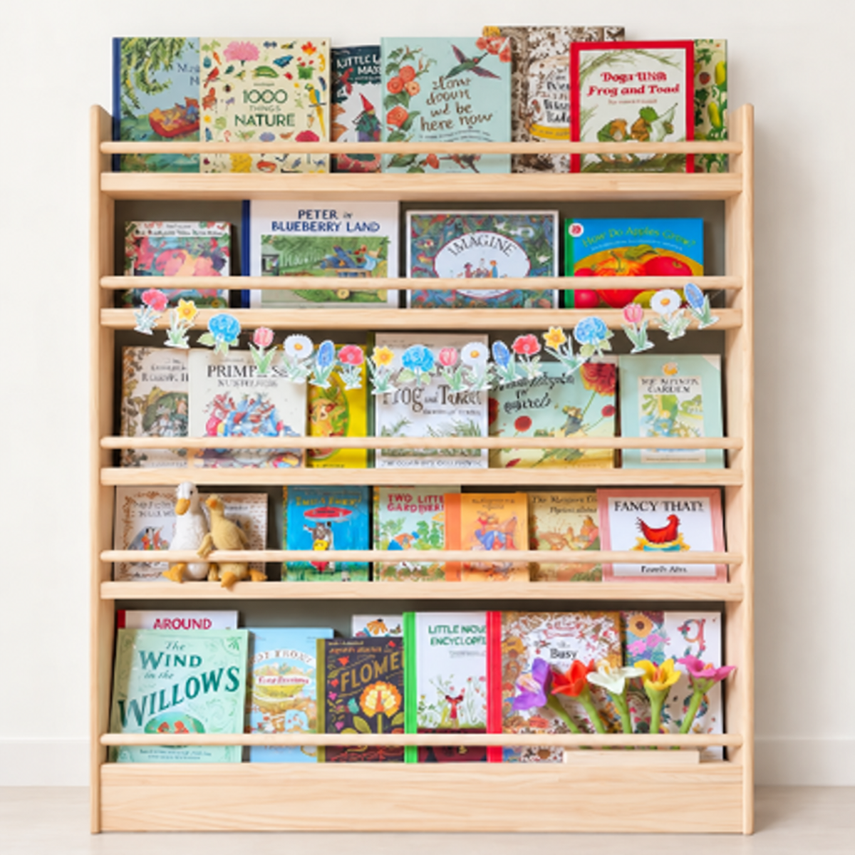 Front-Facing Bookshelf, 5 Tier, 120cm