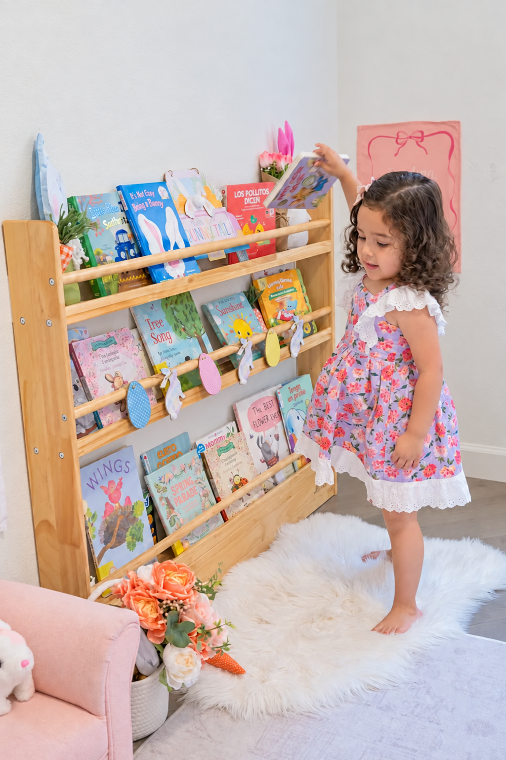 Front-Facing Bookshelf, 3 Tier