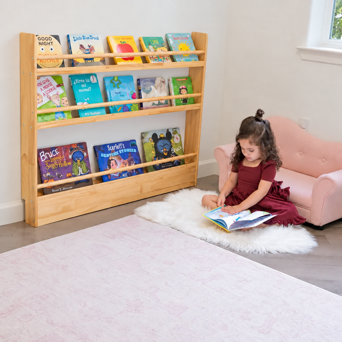 Front-Facing Bookshelf, 3 Tier
