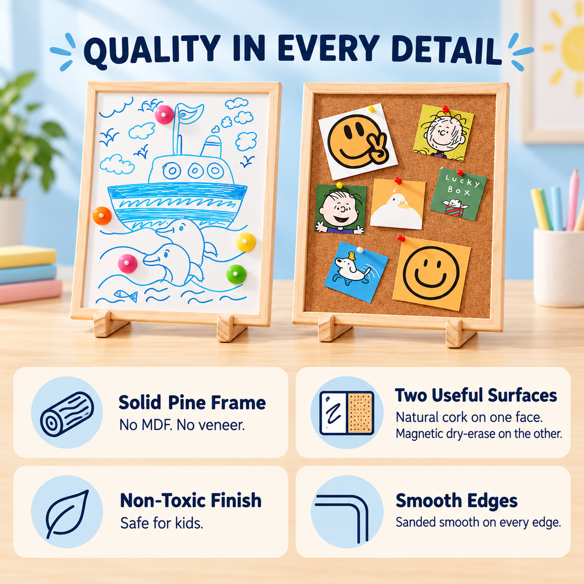 Tabletop Art & Memo Station, 2-in-1