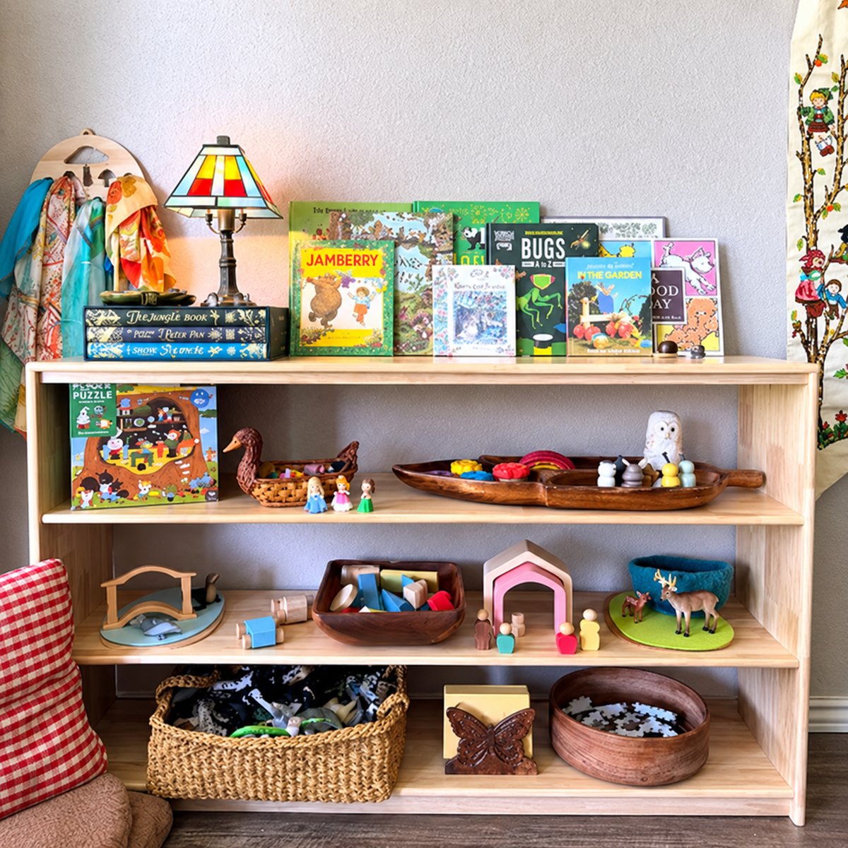 Open-Ended Toy Shelf, 4 Tier