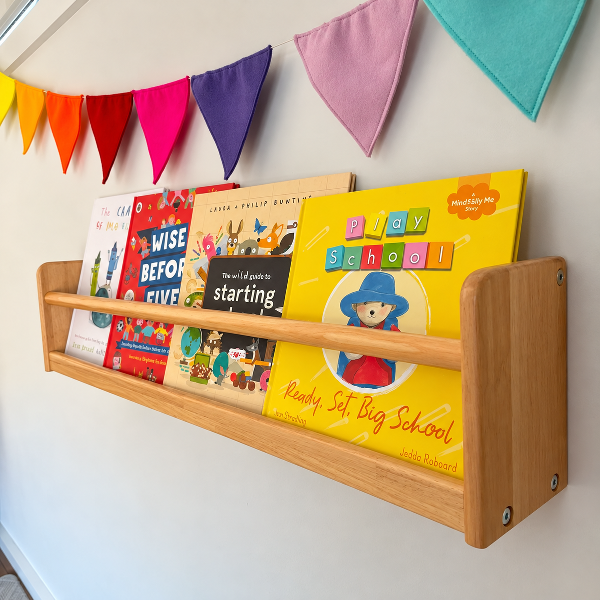 Front-Facing Wall Bookshelf, 1 Tier
