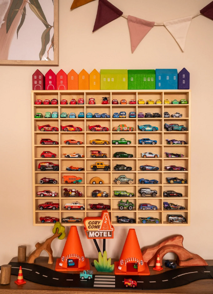 Wooden Diecast Display Rack, 60 Slots, 1:64