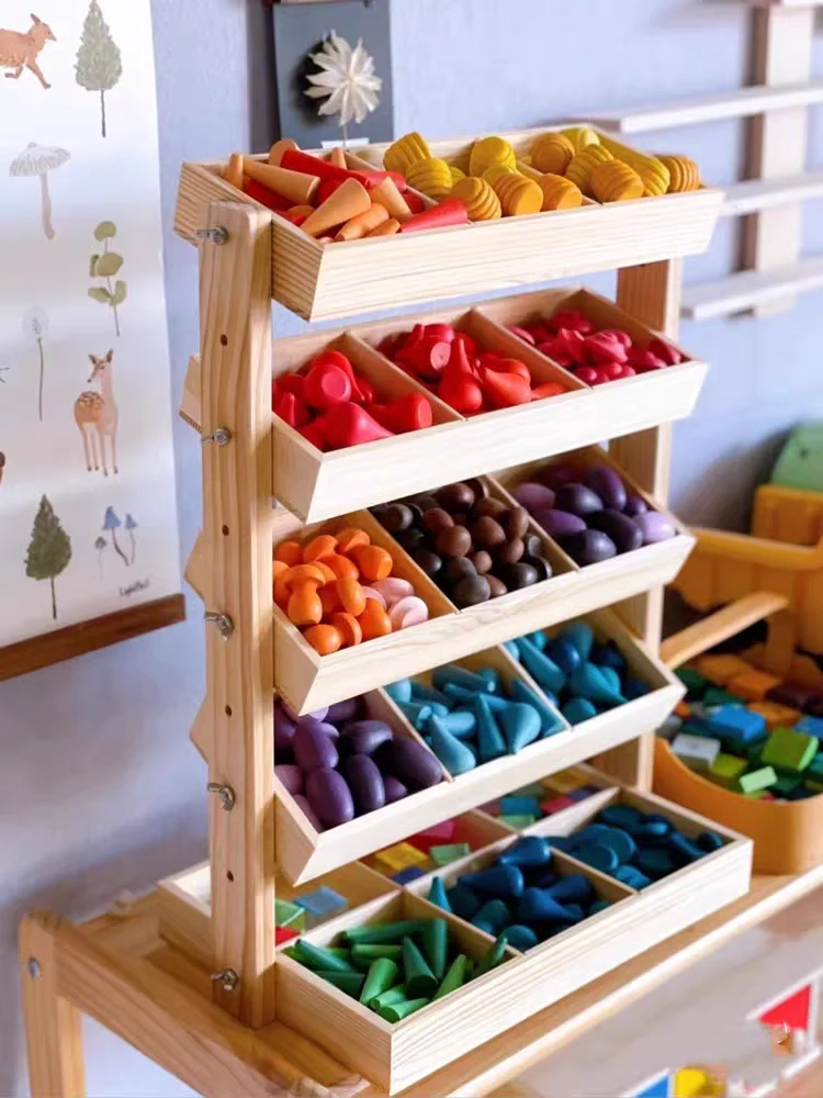 Adjustable Loose Parts Display Organizer, 5 Tier