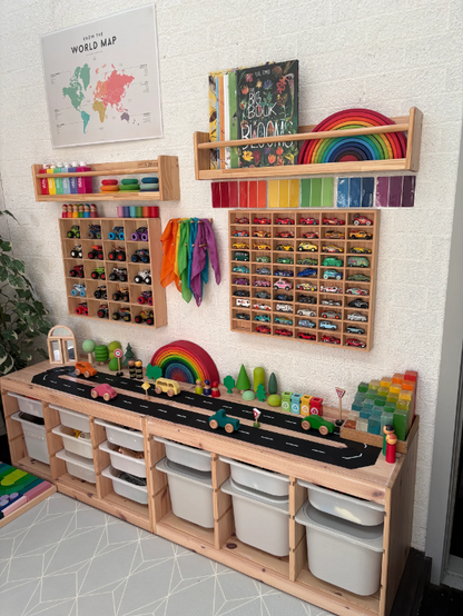 Wooden Diecast Display Rack, 60 Slots, 1:64