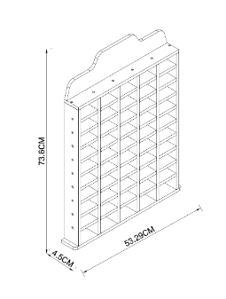 Wooden Garage Display Rack, 50 Slots, 1:64