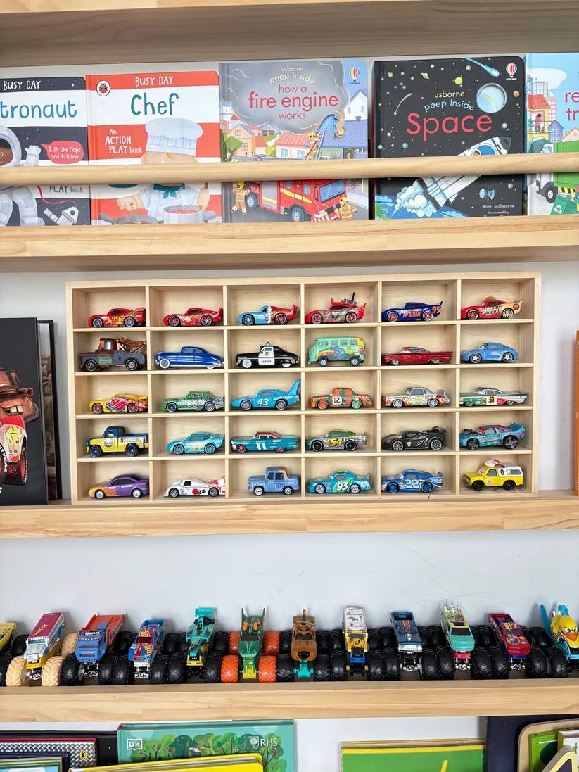 Wooden Diecast Display Rack, 30 Slots, 1:64