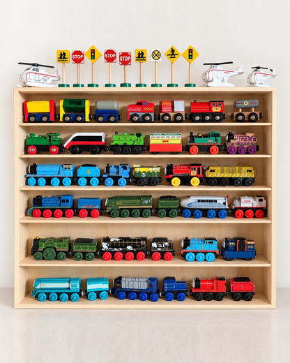 Wooden Train Display Rack, 6 Tier