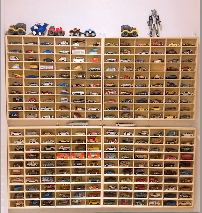 Wooden Diecast Display Rack, 60 Slots, 1:64