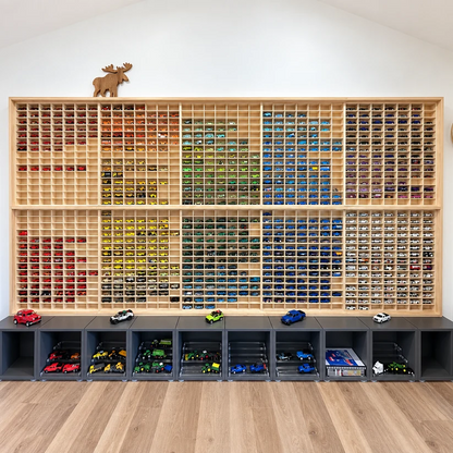 Wooden Diecast Display Rack, 105 Slots, 1:64