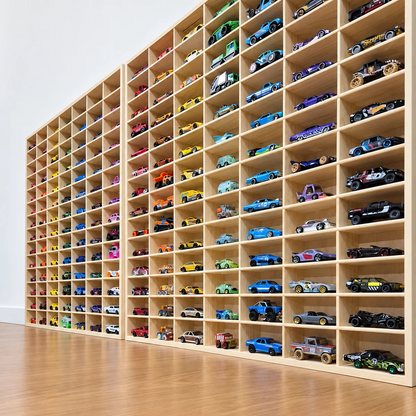 Wooden Diecast Display Rack, 105 Slots, 1:64