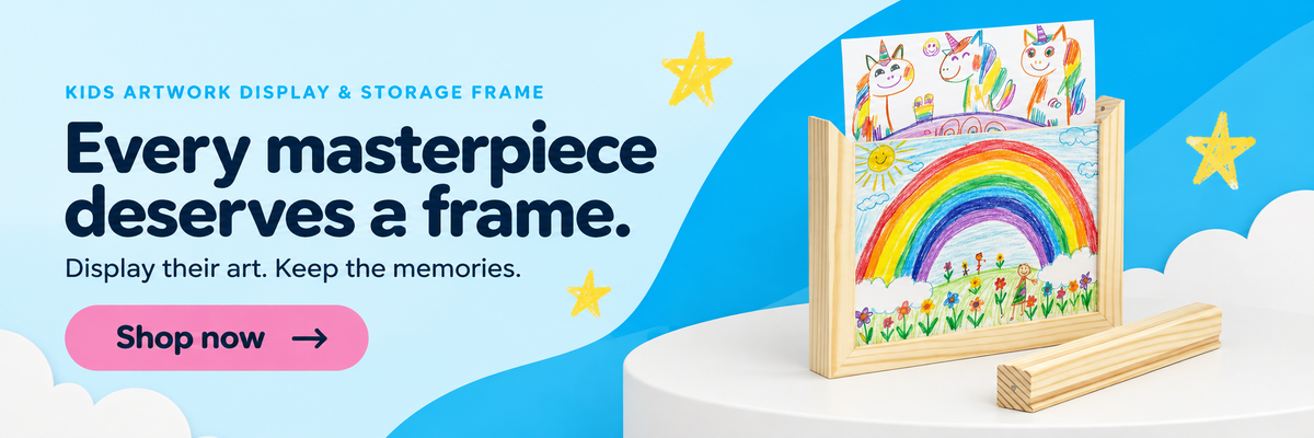 Every masterpiece deserves a frame. Display their art. Keep the memories. Kids Artwork Display & Storage Frame. Shop now.