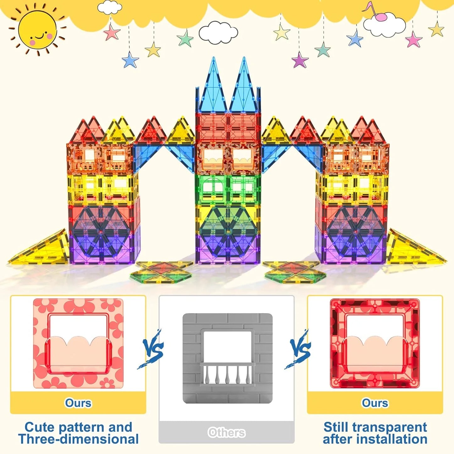 Magnetic Tiles Building Set – STEM Learning Toy for Kids