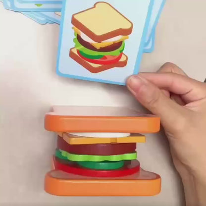 Wooden Sandwich Puzzle: Enhance Spatial Logic, Focus, And Observation Skills for Ages 3-6